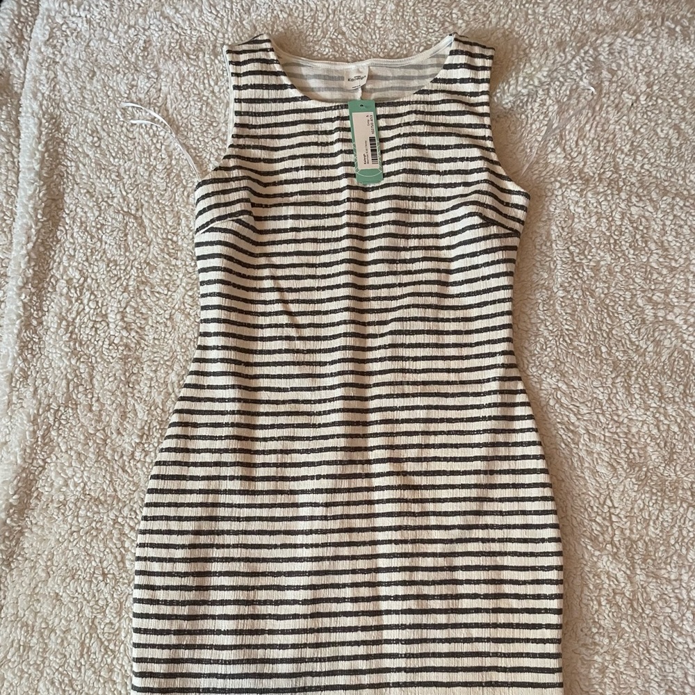 Grey and white striped dress